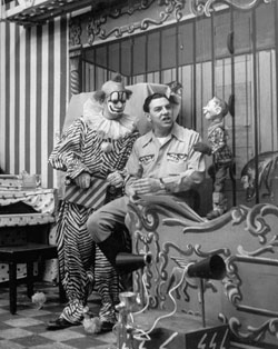 Clarabell the Clown (Bob Keeshan) with Howdy Doody  show host Buffalo Bob Smith.